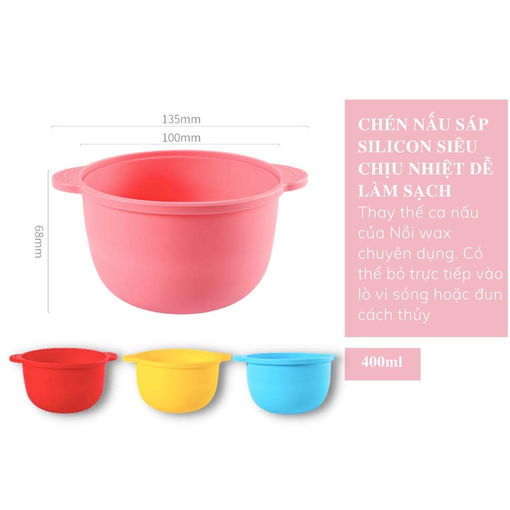 Chén Nấu Sáp,Trộn Bột Silicon Không Dính 400ml Bền Dẻo Tái Sử Dụng Nhiều Lần,Dễ Vệ Sinh