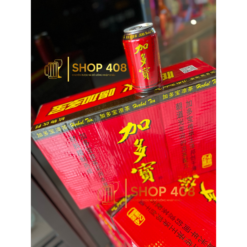 (24 lon) (Nước Sâm) Trà Thảo Mộc JiaDuobao Herbal Tea 1 thùng 24 lon- Phiên bản lon màu đỏ