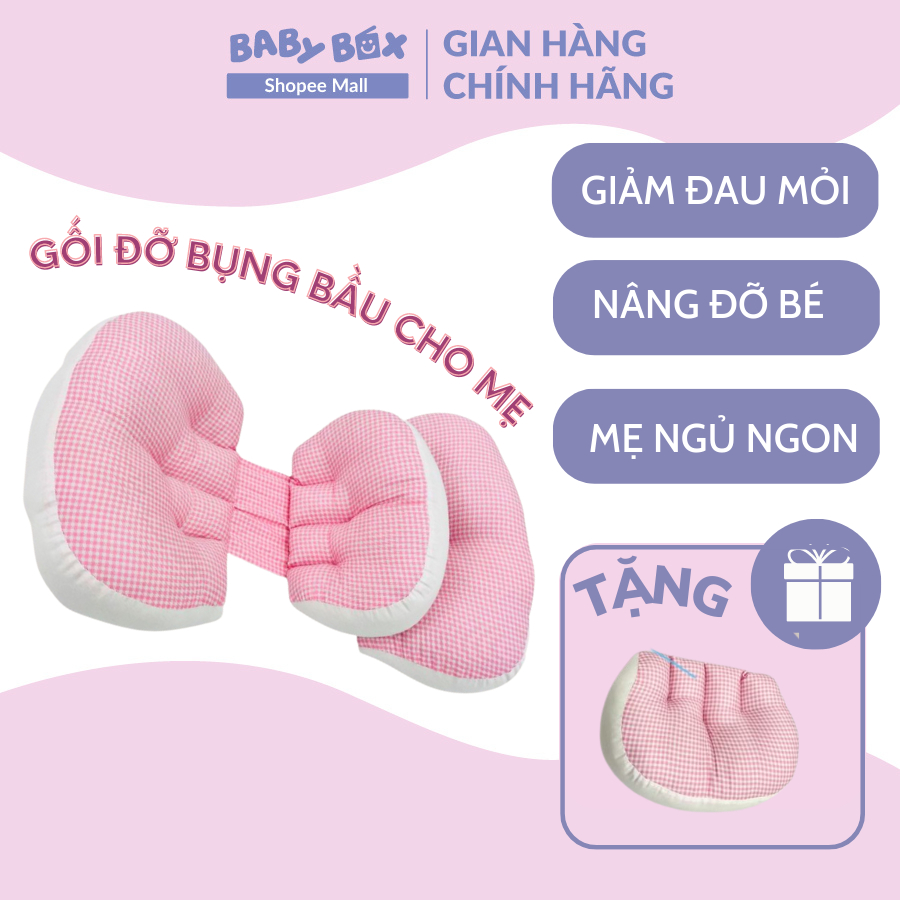 Gối bầu cánh tiên BabyBox giảm đau lưng đỡ bụng cho bà bầu một giấc ngủ ngon