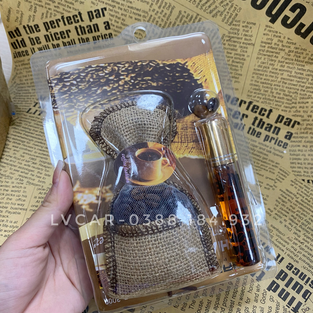 Túi treo cafe kèm tinh dầu dùng cho xe hơi, văn phòng. Túi treo cafe khử mùi hiệu quả