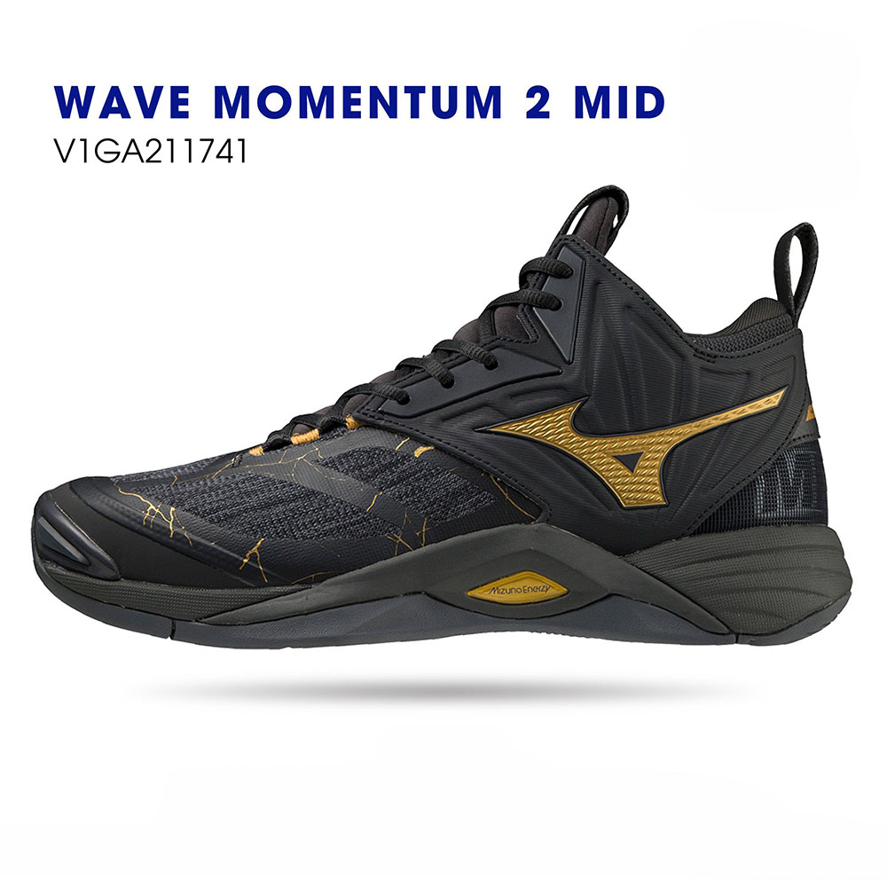 Giày bóng chuyền nam Mizuno WAVE MOMENTUM 2 MID V1GA211741 cổ cao ôm chân