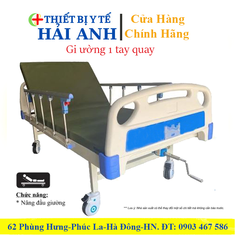Giường nằm chính hãng lucass GB-8E 1 Tay Quay Nâng Đầu