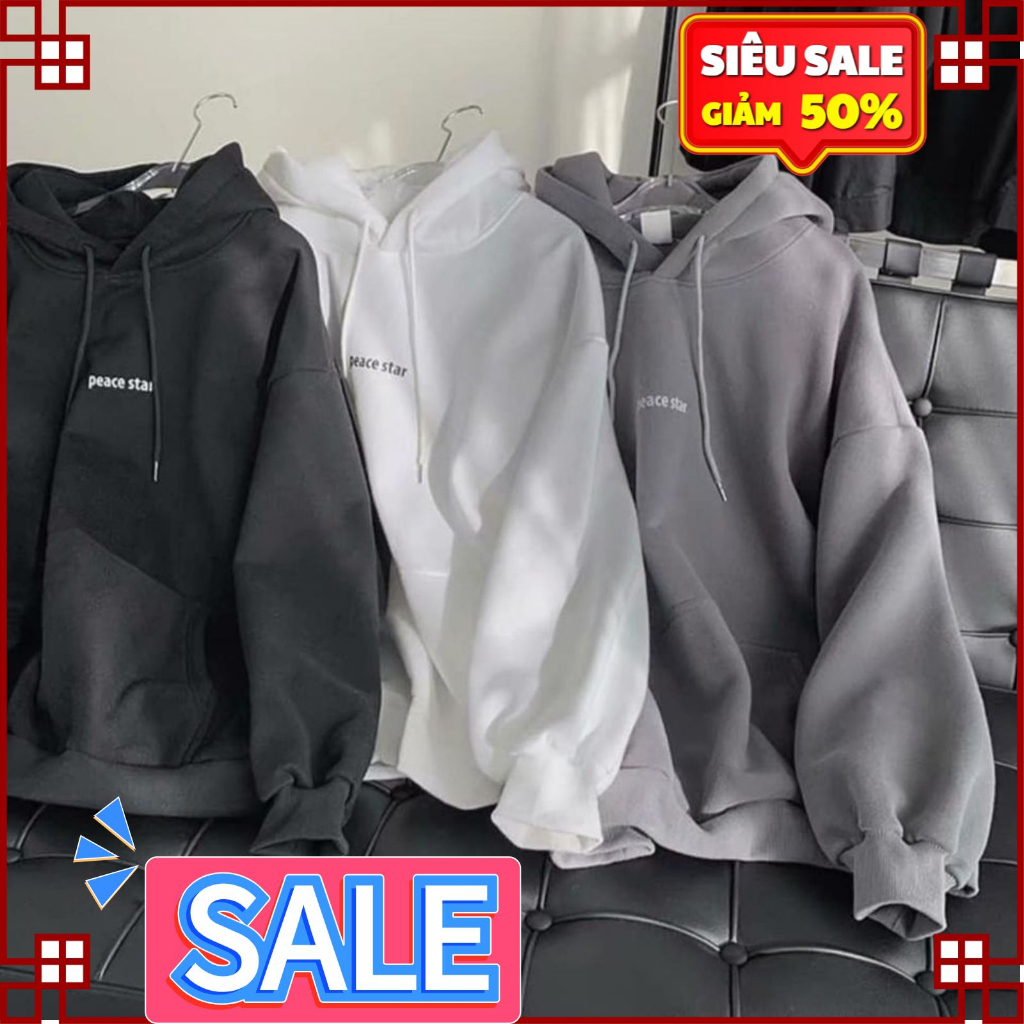 Áo hoodie dáng rộng phong cách Unisex Peace gintop, Áo sweater nam nữ đẹp