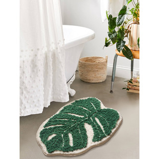 Thảm trải sàn hình lá monstera - thảm lau chân chống trượt - thảm trải sàn trang trí phòng ngủ - thảm minimalism