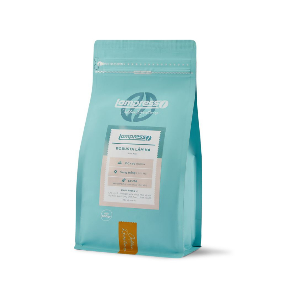 Cà phê Robusta Lâm Hà túi 500gr đắng vừa, chua nhẹ - Lampresso Coffee