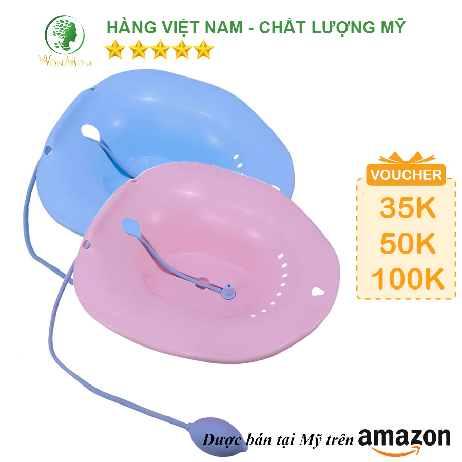 [ Giảm 35K - Đơn 339K ] Chậu xông hơi cửa mình sau sinh kèm vòi xịt Wonmom