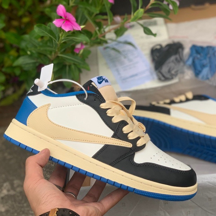 Giày Jordan Travis xanh đen Cổ Thấp Bản Quảng Châu Cao Cấp - Giày Thể Thao Sneakers Jodan Hot Trend 2022