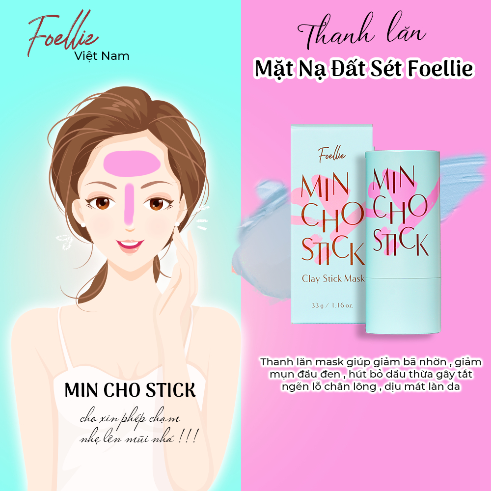 Thanh Lăn Mặt Nạ Đất Sét Foellie 33g (DATE 12/2023)