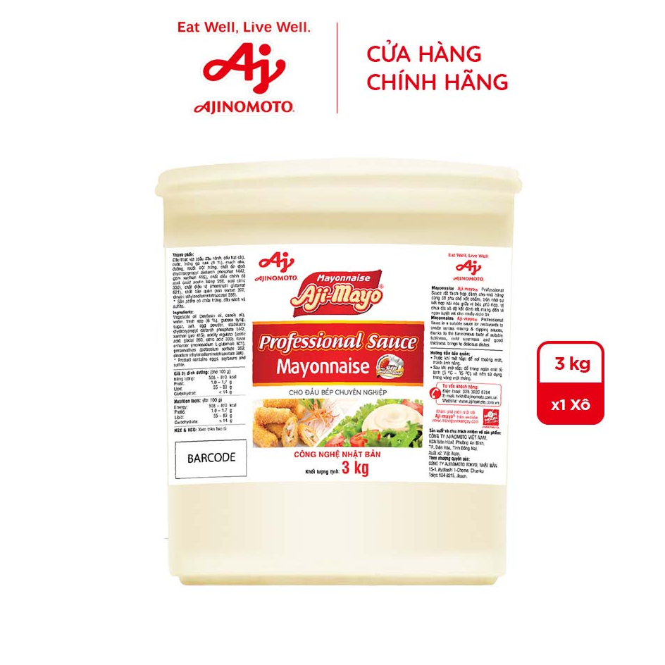 Xốt Mayonnaise Aji-mayo® Professional Sauce 3kg/Thùng