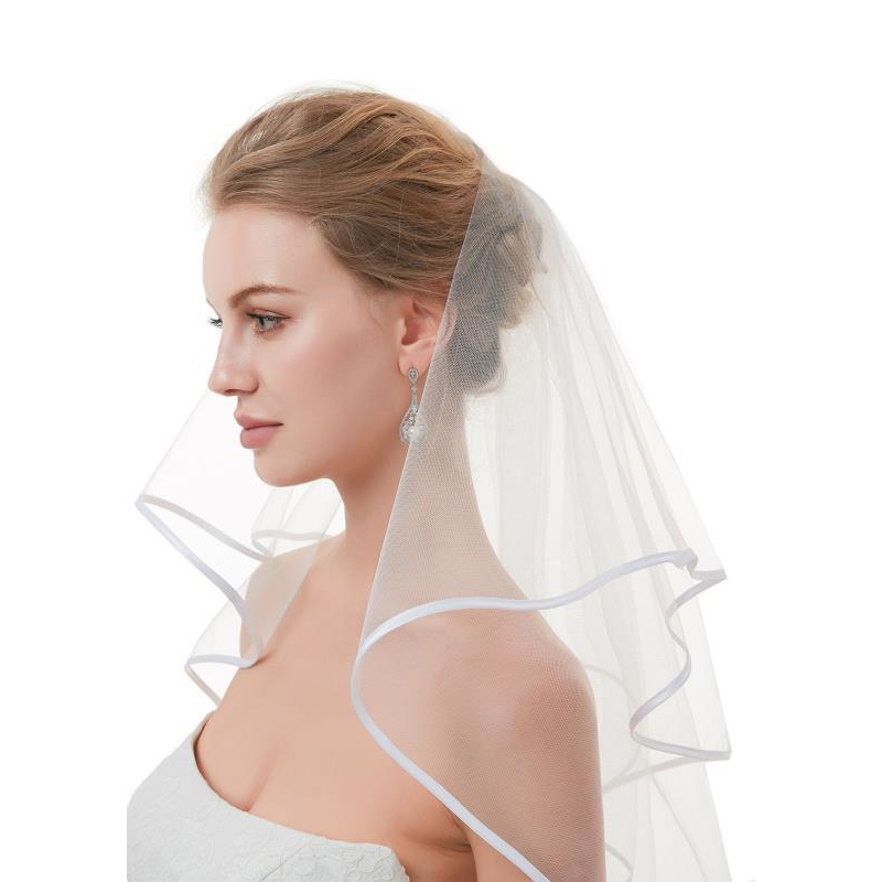 VL01-T001_Voan lúp cô dâu, khăn voan cài tóc đội đầu cô dâu 2 lớp có viền 60*80cm