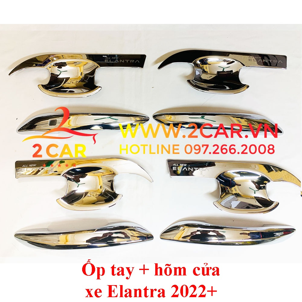 Ốp tay nắm, hõm cửa, ốp nắp xăng, ốp gương xe Elantra 2022, 2023+ form mới nhất