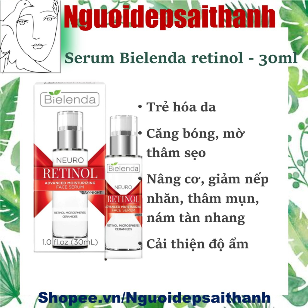 Serum Retinol Bielenda Neuro trẻ hoá, làm da căng bóng, mờ thâm sẹo