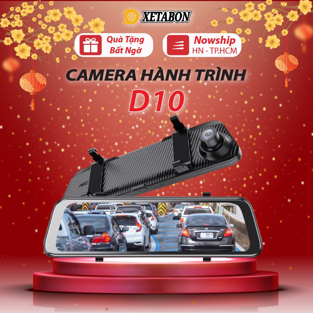 Camera hành trình ô tô D10 XETABON Full HD, cảm ứng trước sau - Tích Hợp Đầy Đủ Tính Năng Như Điện Thoại Thông Minh