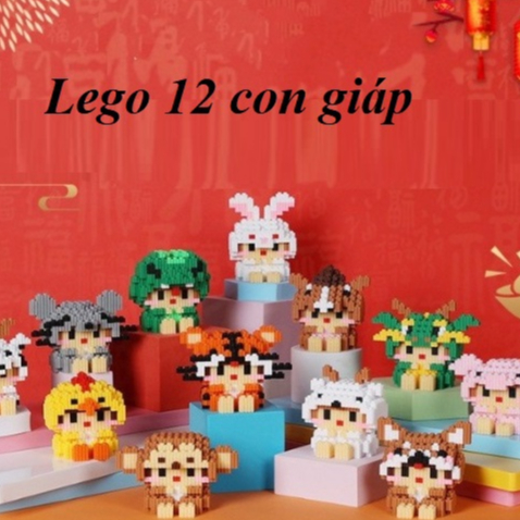 Le.go lắp ráp 12 con giáp le.go mini 3D đáng yêu và dễ thương giúp bé vận động shop phương linh 86 D56