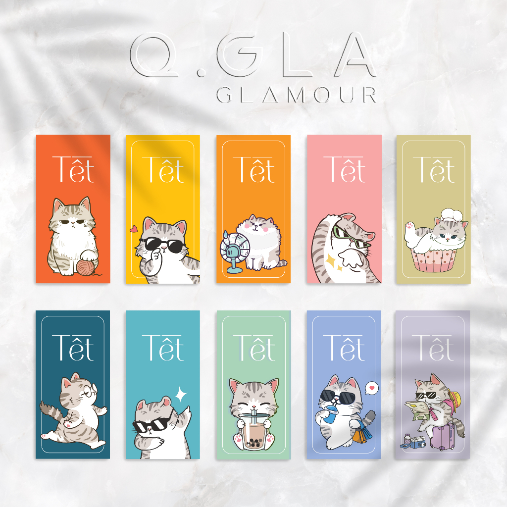 Set 10 Bao Lì Xì Tết Quý Mão 2023 Thiết Kế Độc Quyền Q.Gla Xinh Xắn, Dễ Thương.