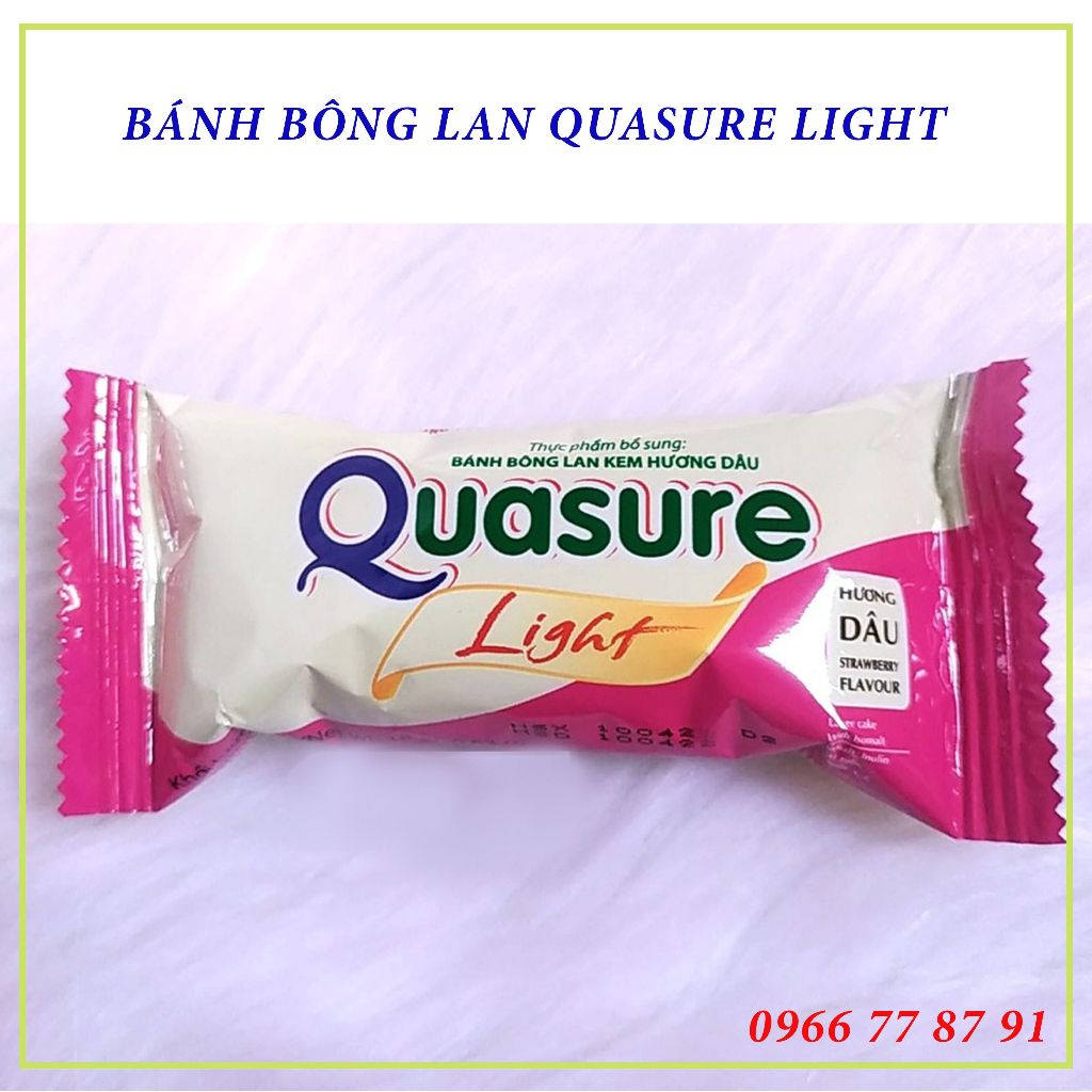 Bánh bông lan dâu Quasure dành cho người tiểu đường, ăn kiêng hộp 126g