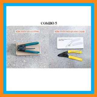 Combo 5 Bộ dụng cụ: Kìm tuốt gia cường + Kìm tuốt sợi quang 2 lỗ