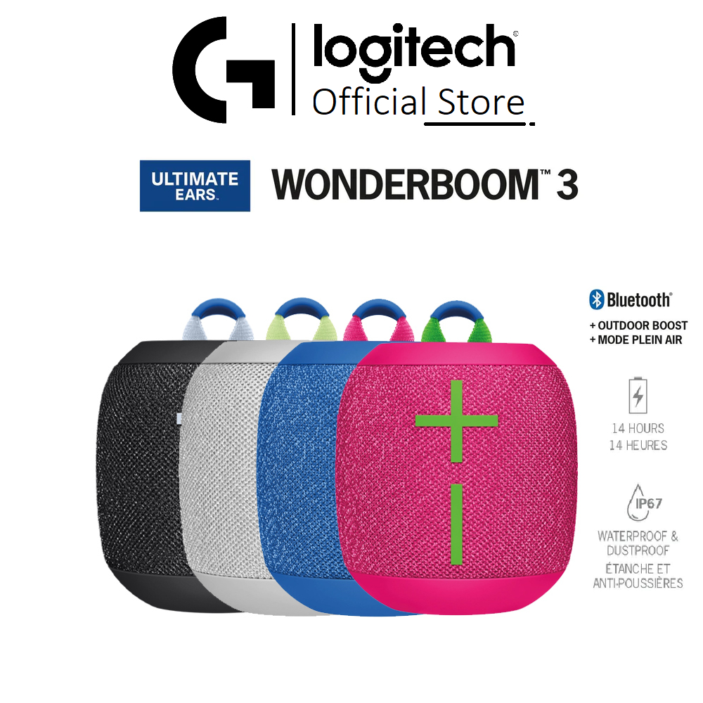 Loa di động Bluetooth Logitech UE Wonderboom 3 - Nhỏ gọn, Bass lớn 360o, kháng nước