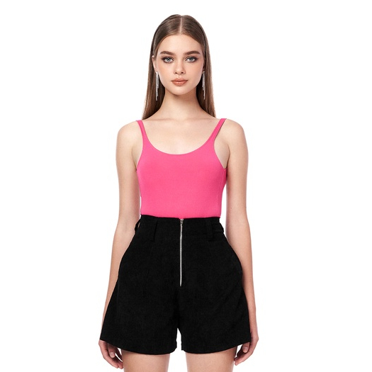 Bodysuit nữ hở lưng, màu hồng, là min - LOW BACK BODYSUIT - PINK