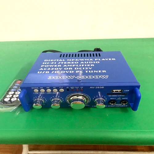 Amply mini 12v 220v bluetooth AV-263B hàng xịn loại 1 chính hãng