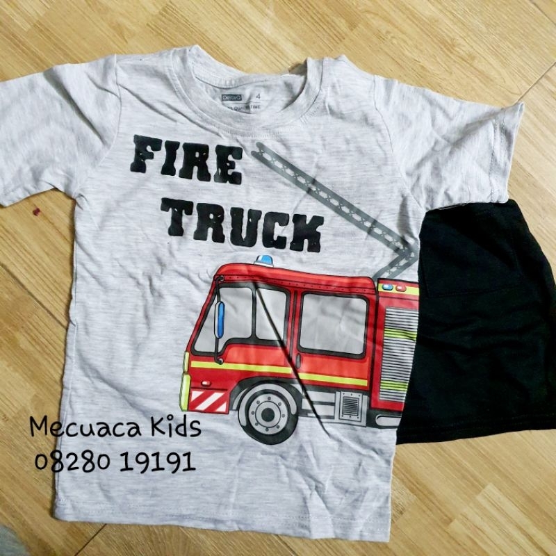 Bộ cộc tay hình ô tô máy xúc xe công trình, quả bóng, siêu nhân cho bé trai xuất dư xịn