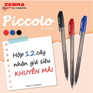Viết bi nắp Piccolo 0.5mm xanh/đen/đỏ - Zebra - 1 cây