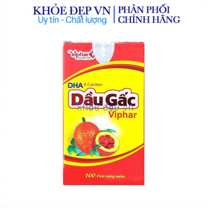 Viên dầu gấc giúp sáng mắt Viphar tăng cường thị lực , chóng khô mắt mỏi mắt đẹp da bổ tim hộp 100 viên