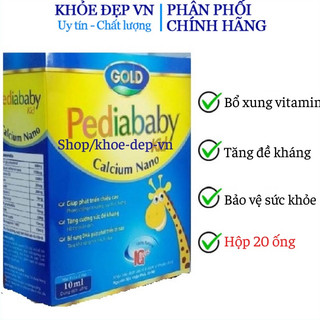 Siro bổ sung canxi Pediababy kid gold Calcium Nano (hộp 20 ống)