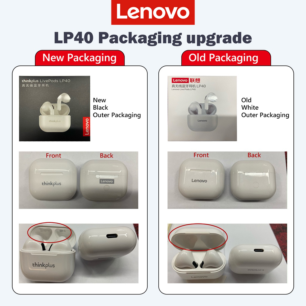 Tai nghe không dây Lenovo LP40 Pro mới bản LP40 Bluetooth 5.1 tws IPX5 chống ồn TWS 300mah Chất lượng âm thanh HD