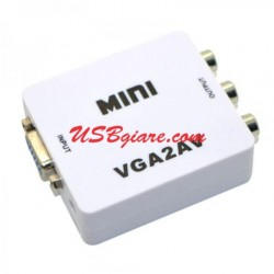 BỘ CHUYỂN VGA TO AV MINI NHỎ GỌN, GIÁ RẺ, BOX TRẮNG