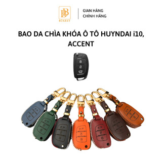 Bao da chìa khóa ô tô hyundai i10, hyundai accent blue 2014-2015 boabay ốp chìa khóa hiện đại màu sang