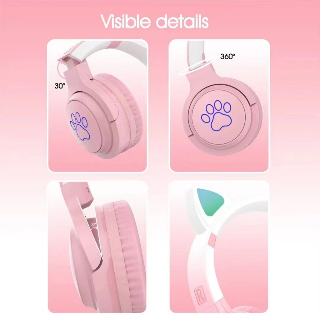 TAI NGHE MÈO XY-226 BLUETOOTH CATEAR ĐÈN LED  hàng chính hãng