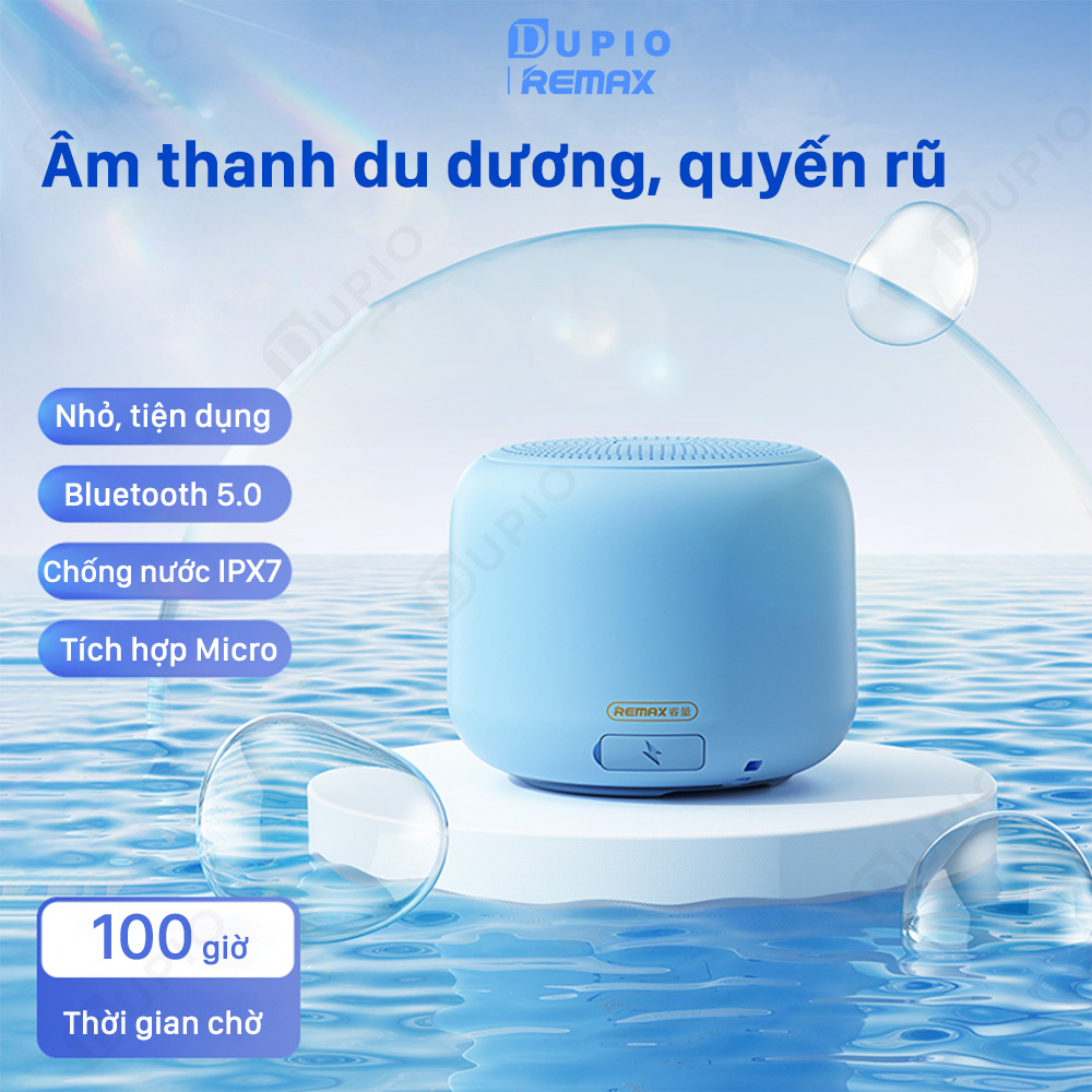 Loa Bluetooth mini DUPIO Remax LBT01 hát nhạc bass mạnh chống nước cute có micro đàm thoại