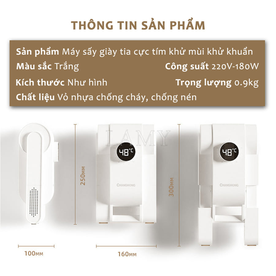 Máy Sấy Giày CHANGHONG Đa Năng Khử Trùng Thông Minh, Khử Mùi Giày Tất, Găng Tay Bằng Tia Cực Tím Cao Cấp