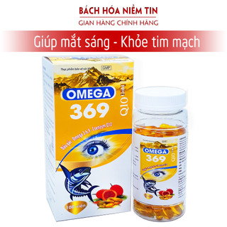 Viên dầu cá Omega 369 dầu gấc đỏ - hộp 100 viên - giúp bổ não, giảm khô mắt, mỏi mắt, tăng cường thị lực hiệu quả