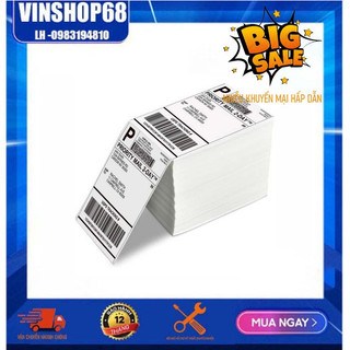 Tập 500 tờ 100x150 Decal/giấy nhiệt in tem nhãn, đơn hàng thương mại điện tử. Dành cho các máy in nhiệt N41,N51...