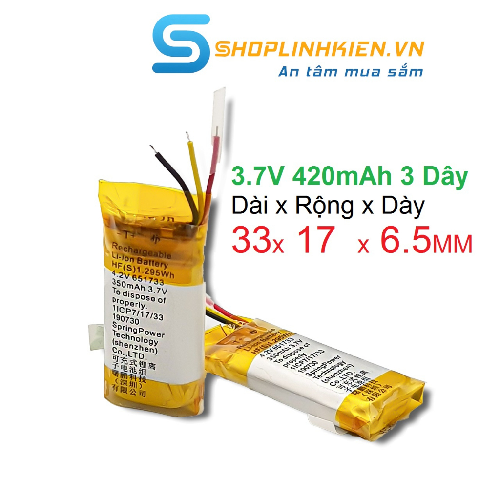 Pin Lipo 3.7V 350mAh xuất hàn chuyên dụng nhiều kích thước pin xuất hàn quốc pin tai nghe 1s ShopLinhKienM2M