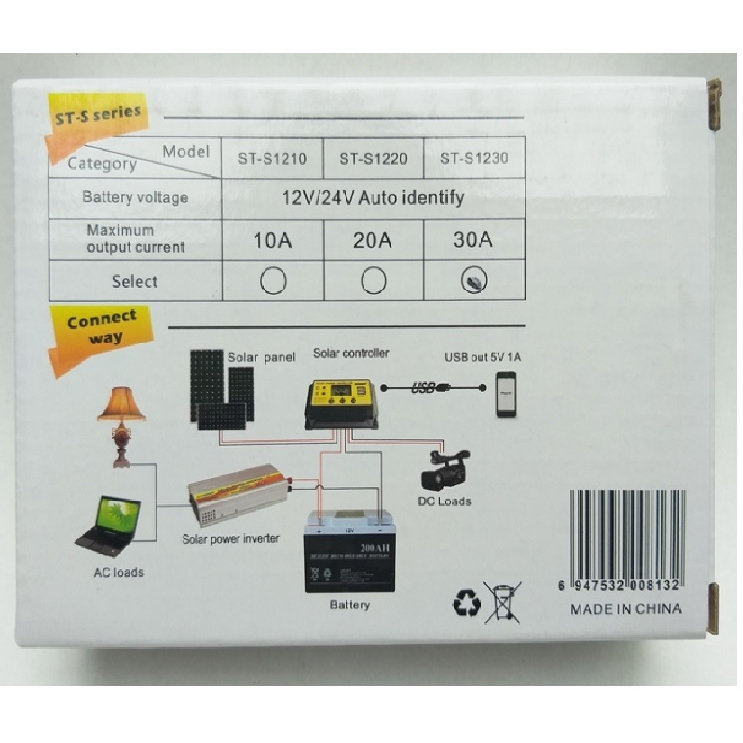 Sạc năng lượng mặt trời Suoer 30A 12V 24V