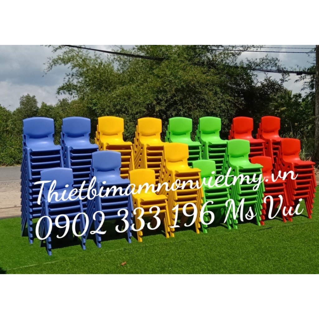 Ghế nhựa đúc cho bé mầm non , mẫu giáo, tiếu học, size cao 28cm và 26cmn