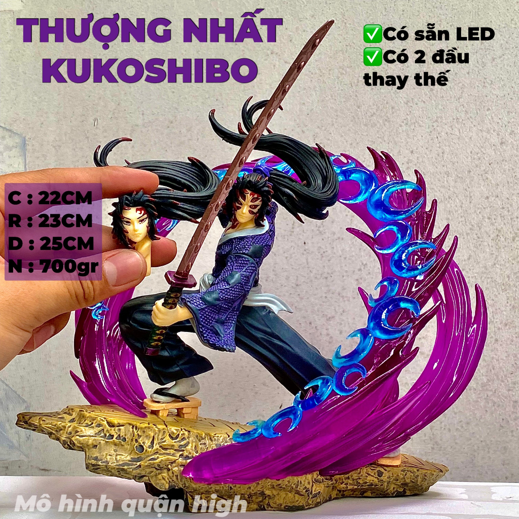 Mô hình thượng huyền nhất Kukoshibo có LED - Kokushibo cao 22cm - Mô hình kimetsu no yaiba - thượng huyền nhất