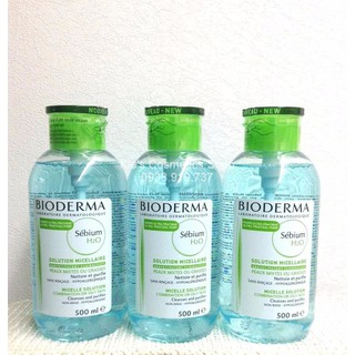 Nước tẩy trang BIODERMA H2O nắp nhấn xanh,hồng 500ML dành cho mọi loại da Chính Hãng