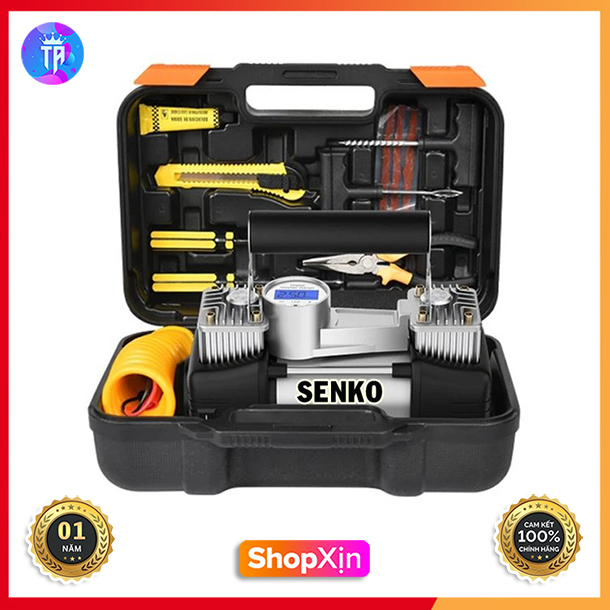 Máy Bơm Lốp Ô Tô SENKO 02 Xi Lanh Mạnh Mẽ - Công Nghệ Nhật Bản Đồng Hồ Cơ | Đồng Hồ Điện Tử Tự Ngắt Thông Minh