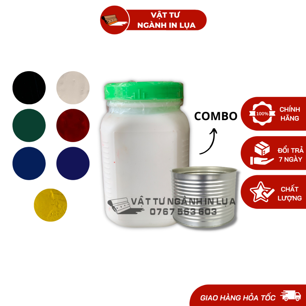 Combo mực in lụa trên giấy, thiệp cưới, brochure, catalogue