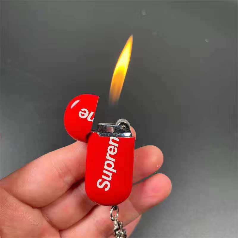 FREESHIP - bật-lửa-hộp-quẹt móc khóa SUPREME gaz đá rãnh tay mini - HỎA TỐC