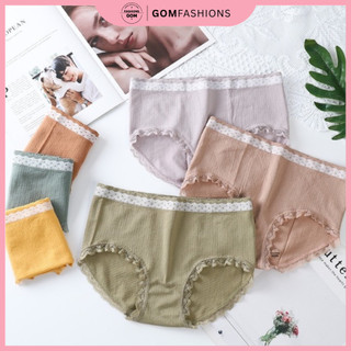  Quần lót nữ cotton lưng cao cao cấp phối ren mềm mại, thoáng mát - UD021