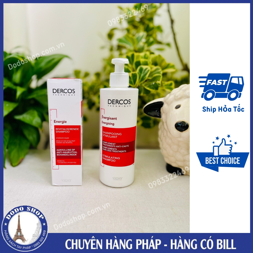 Dầu gội chống rụng tóc Vichy Dercos của Pháp ngăn ngừa rụng tóc, tóc yếu, tóc hư tổn- Dầu gội vichy đỏ