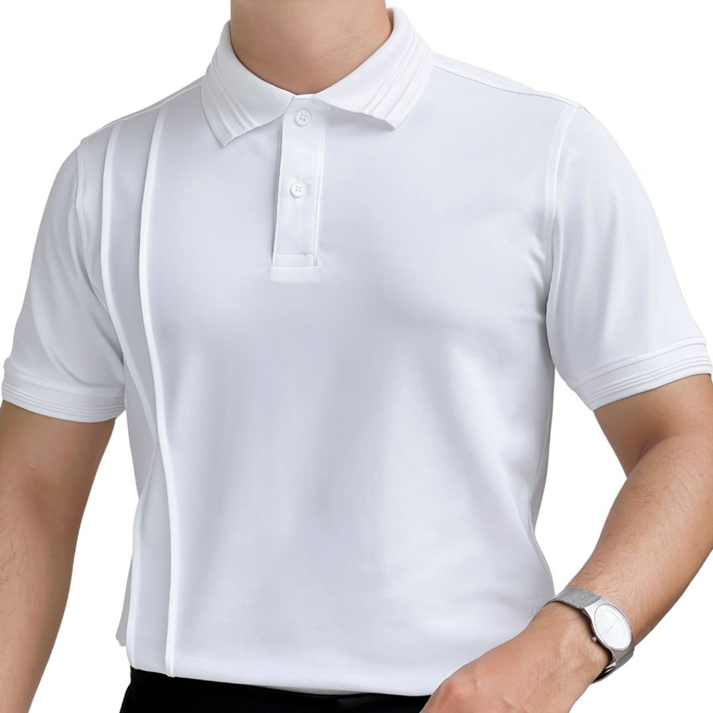 Áo thun Polo Nam DONMAN chất  Poly Coolmax Pique form Slimfit thoáng mát, họa tiết kẻ sọc nổi tạo điểm nhấn AT40