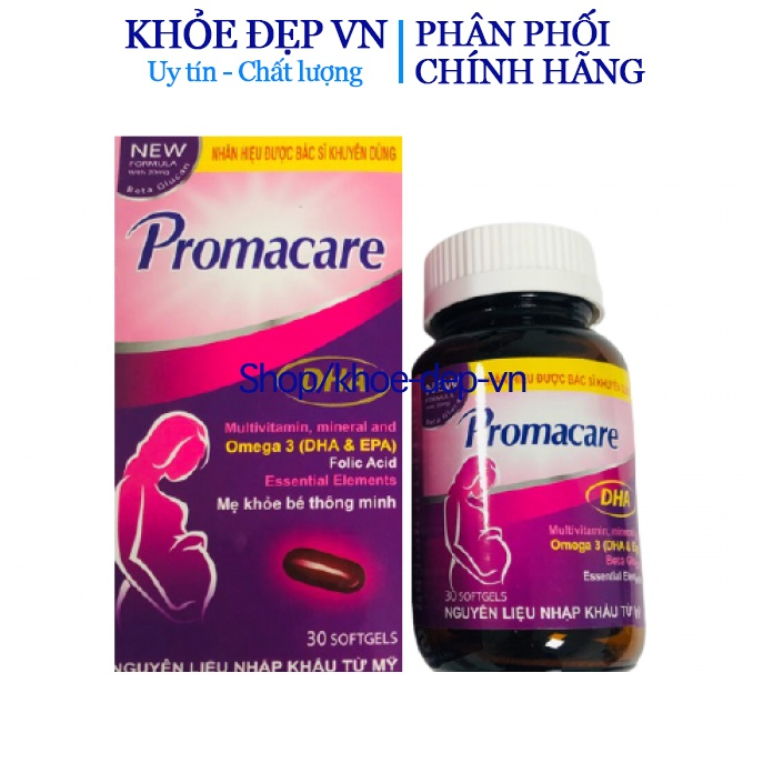 Viên uống PROMACARE DHA bổ sinh vitamin tổng hợp cho phụ nữ có thai và cho con bú hộp 30 viên
