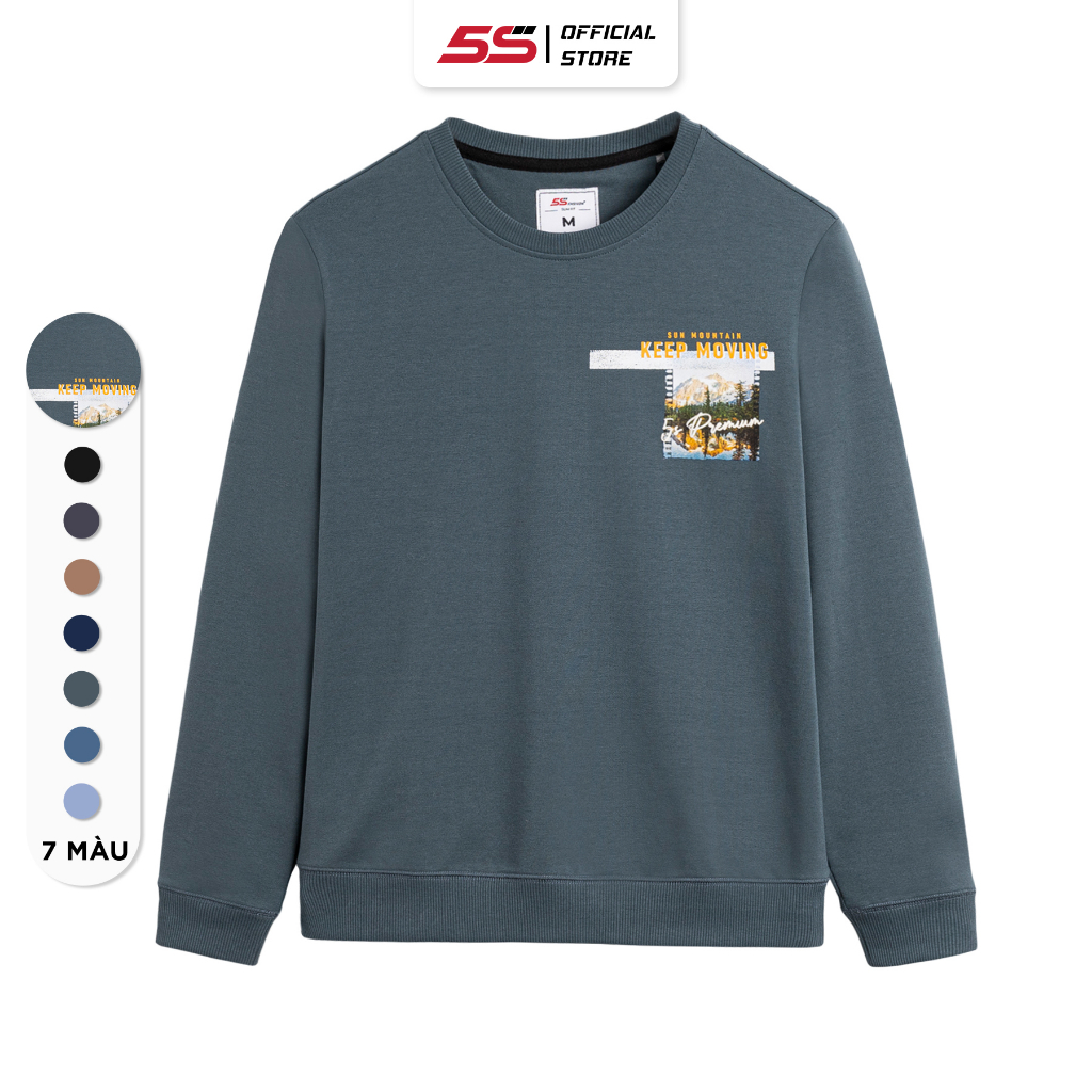  Áo Sweater Nỉ Nam Chất Cotton 5S Cotton, Thiết Kế In Tranh Trẻ Trung (ANO22039)