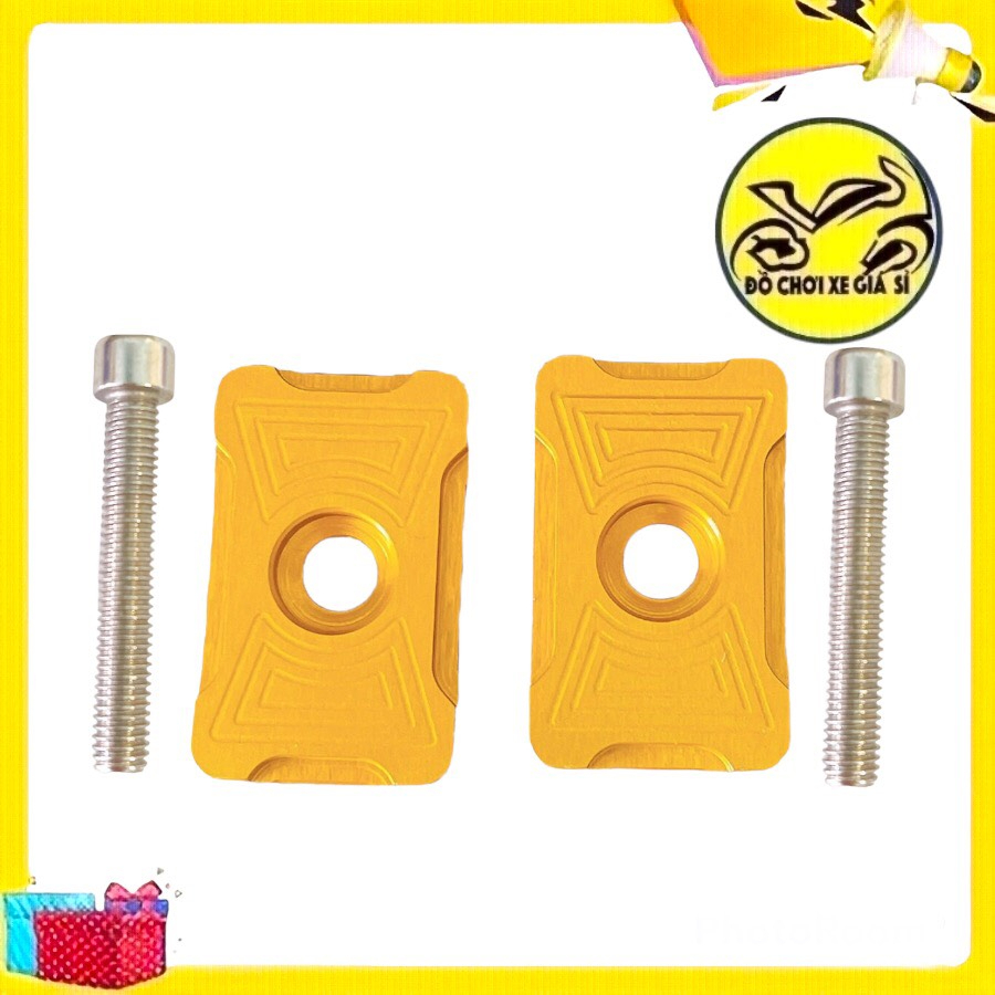 Nắp pát tăng sên Exciter 150/55 nhôm CNC 1 cái kèm ốc, Pass tăng sên ex150, pas màu vàng